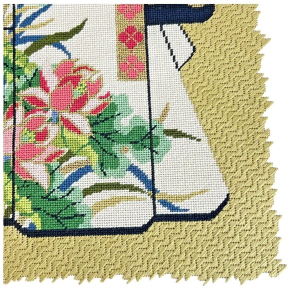 Lee Oriental 4 Seasons Summer Kimono Needlepoint Completed Finished Canvas Japan - Picture 5 of 9